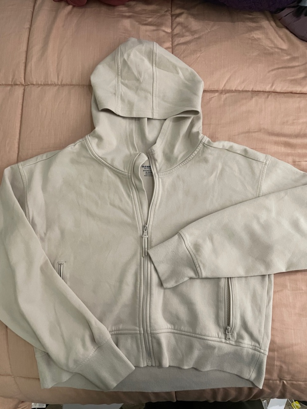 Old Navy Active White Pullover with Blue Logo